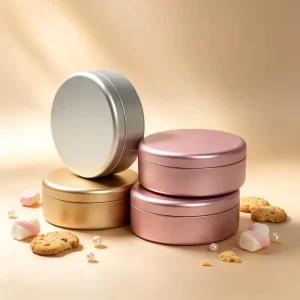 Food Safe Empty Tinplate Storage Can with Custom Logo for Cake, Snack, Chocolate, and Candy Packaging
