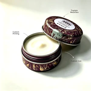 Food Safe Metal Tin Box Recyclable Tinplate Container Custom Logo Choice Eco Friendly Design Candle Jar Balm Cosmetic