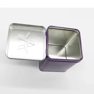 Food Safe Square Metal Tin With Lid Custom Printing Durable Container for Cookie Biscuit Chocolate & Sweets Packing