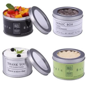 Food Safe Tinplate Container for Cake, Candy, or Gifts, Multiple Sizes