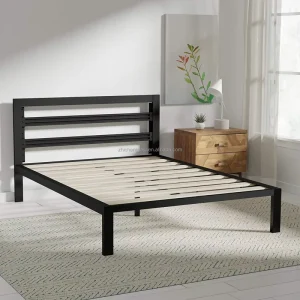 Free Sample Platform Cama Steel Iron Metal Bed Single Queen Metal Bed Frame High Quality Metal Adult