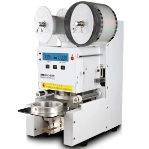 Full Automatic Electric New Heat Sealing Machine for Beverage Bottles and Boba Cups Plastic Packaging