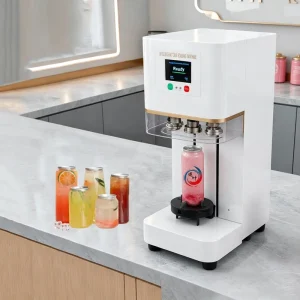 Full Automatic Non Rotary Can & Cup Sealer Commercial Sealing Machine for Milk Tea Coffee Sparkling Water Beer Drinks