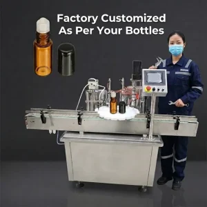Full Production Line Filling Machine Essential Oils Roll on Glass Perfume Essential Oil Bottle Liquid Filling Capping Machine