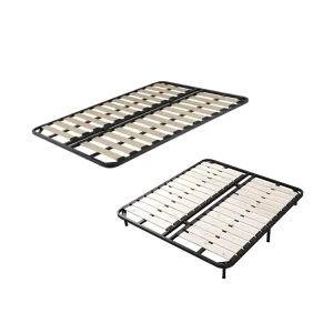 Full Size Queen Size Stable Iron Folding Solid Wood Standard Slatted Metal Bed Frame