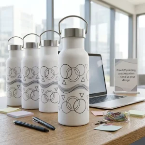 Full Surface Customization 12oz16oz 20 oz Stainless Steel Flask Double Wall Vacuum Insulated Sports Gym Water Bottle with Handle