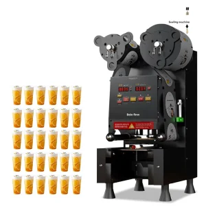 Fully Automatic 90/95/120 Paper and Plastic Cup Sealing Machine for Milk Tea and Soy Milk Shops