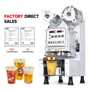 Fully Automatic Electric Juice Cup Sealing Machine for Bubble Tea Cups and Cans