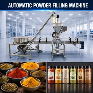 Fully Automatic Electric Powder Filler Machine with 1-5g Accuracy for Bottles, Cans, and Jars, 1000bph Filling System