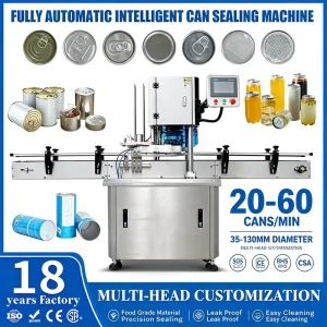 Fully Automatic Intelligent Tin Can Sealer Metal Can Bottom and Easy Open End Press Sealing Machine for Canning Industry
