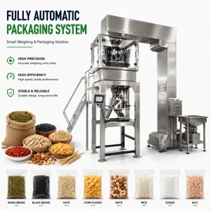 Fully Automatic Mung Bean, Black Bean, Oat, Corn Flake, Nut, and Honey Spoon Weighing Machine for Paper Bags