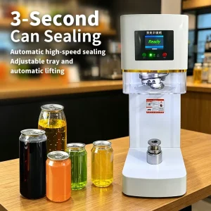 Fully Automatic Sealing Machine Suitable for Beverages and Food Adjustable Diameter and Height Manufacturer RY FGJ 100D