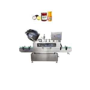 Fully Automatic Vacuum Steam Capping Machine for Juice Garlic Chili Sauce Beef Bibimbap Sauce and Wide Mouth Glass Bottles