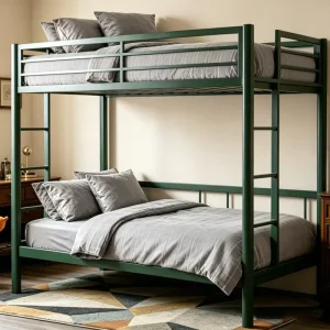 Furniture Modern Strong Knock Down Dormitory School Steel Metal Double Bunk Bed for Apartment Use