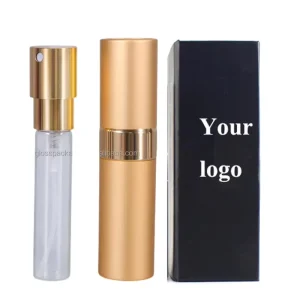 GLOSS 8ml 10ml Refillable Twist up Metal Aluminum Pump Sprayer Perfume Spray Bottle Screen Printing Glass Body Gift Empty Bottle