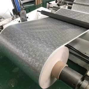GOLD&SILVER ALUMINUM FOIL METALLIC PAPER WITH EMBOSSED DESIGN