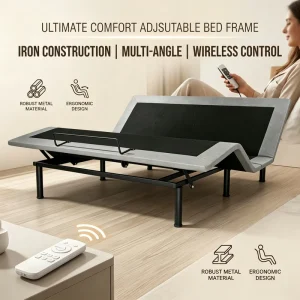German Motor Electric Adjustable King Size Bed Frame Multi Mode Remote Control Eco Friendly for Hotel Nursing Home