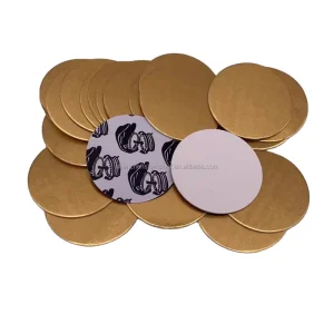 Gold Aluminum Foil Lid Liners with Black Printing for Induction Sealing Agrochemical Bottles