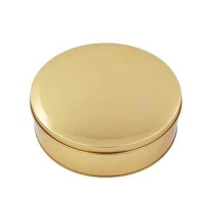Gold Food Grade Tinplate 6.5 x 2 in Can for Cookies, Cake, Chocolate, and Sugar Storage