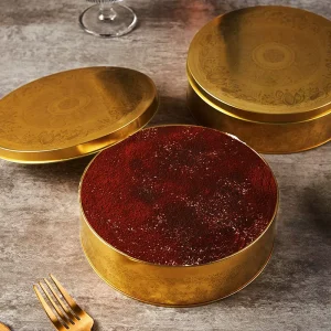 Gold Food-Grade Tinplate Round Tin Box for Cookies, Cake, Chocolate, Sugar, Coffee, and Biscuits