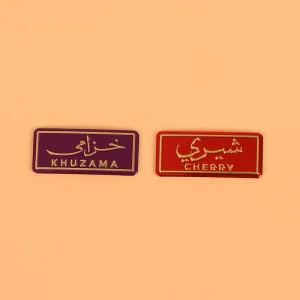 Gold-Plated Embossed 3D Stickers Soft Aluminum Metal Wine Red Black Silver Pink Labels with Strong Adhesive Backing