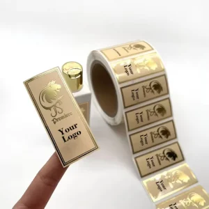 Gold-Printed Waterproof Customizable Vinyl Adhesive Labels for Cosmetic Bottles and Lotion Jars