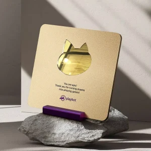 Golden Aluminum Metal Award Plaques Customized Logo Mirror Award Plates Shields Certificates
