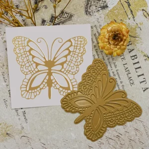 Golden Butterflies Hot Foil Plate for DIY Scrapbooking, Greeting Cards, Wedding Invitations, and Paper Crafting