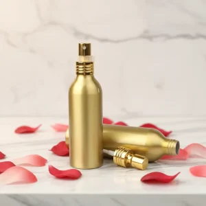 Golden Empty Aluminum Deodorant Bottle with Spray Lid 30ml 50ml 100ml 150ml