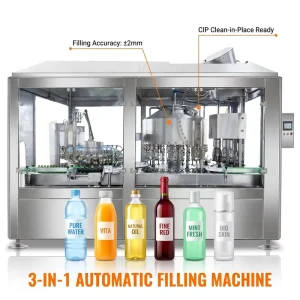 Gourmet Food Salad Dressing Chili Oil Maple Syrup Glass Jar Piston Type Filling Capping Packaging Line Liquid Filling Machine