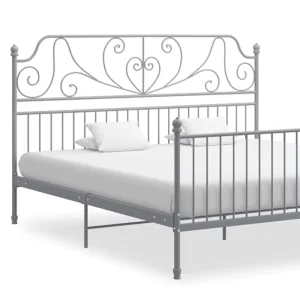 Gray Morden Design Metal Bed Bedroom Furniture Set Stable Quality Bed Frame