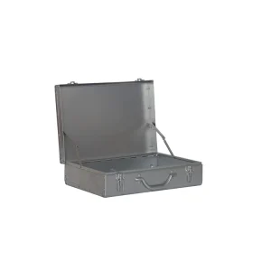 Gray Rectangular Metal Storage Box