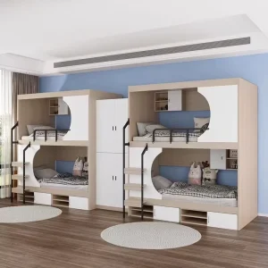 Great for Home Use Capsule Bunk Bed Set Bedroom Steel and Wood Full Size Loft Bed