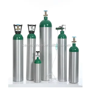 HG IG 2.5L 3.4L 5L10L 13.4L 20L 30L AA6061 Empty Medical O2 Oxygen Aluminum Gas Cylinder Cilindros De Aluminio