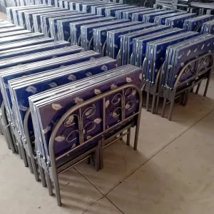 HY the New Stylish and Simple Bed with Mass Metal Folding Single Double Bed Saves Space for Adult Beds