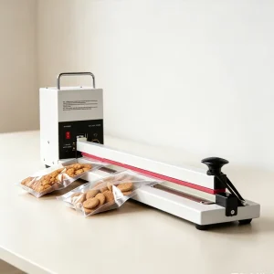 Hand Impulse Bag Sealing Machine with Iron Heating Element for Plastic Containers and Aluminum Foil