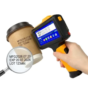 Handheld Portable Date Printer 600 DPI TIJ Inkjet Batch Coding Machine Expiry Date Logo QR Marking for Bottle Can Factory