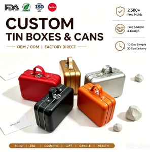Handle Tin Box with UV Printing and Silk Screen Customization for Gifts and Candy