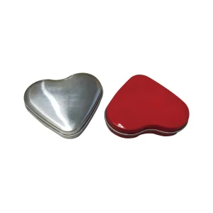 Heart-Shaped Metal Tin Box for Cosmetics, Food, and Makeup, Valentine’s Day