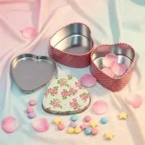 Heart-Shaped Metal Tin Pencil Case and Packaging Box for Watches and Jewelry