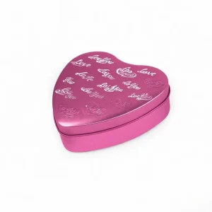 Heart Shaped Tinplate Metal Box with Offset Printing for Candy Chocolate & Cookie Storage