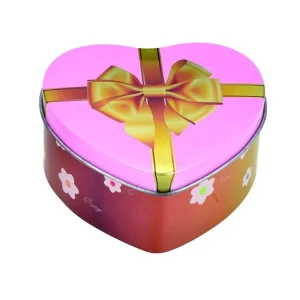 Heart Shaped Vintage Candy and Chocolate Gift Tin Box Metal Tin Can