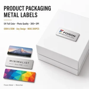 Heat-Resistant Metal Logo Sticker, Epoxy-Domed Metal Emblem, Custom Metallic Sticker