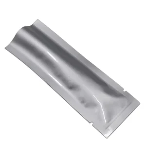 Heat Seal Metalized Barrier Flat Silver Aluminum Foil Vacuum Pouches with Tear Notch for Coffee Bean Packaging and Food Storage