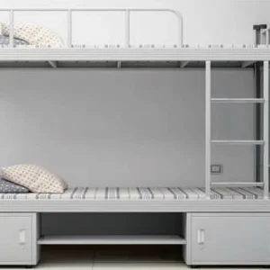 Heavy Duty Dormitory School Student Home Bedroom Furniture Loft Knock Down Iron Steel Tube Frame Metal Double Deck Bed Design