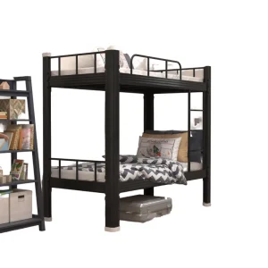 Heavy Duty Metal Bunk Bed Frame Space Saving Iron Double Layer Bed for Rental House Construction Camp Worker Dormitory