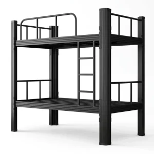 Heavy Duty Metal Bunk Bed Frame for Adults Space Saving Boltless Steel Double Deck Bed for School Student Staff Dormitory