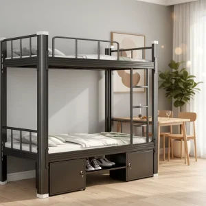 Heavy Duty Metal Minimalist Loft Bed with Stairs Portable and Durable for Bedroom and Small Rooms