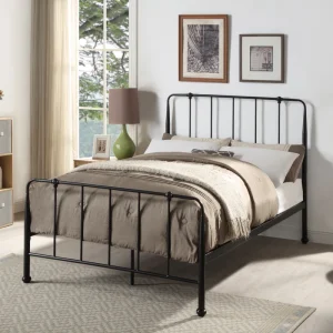 Heavy Duty Modern Queen Size Black Steel Metal Industrial Bed Frame for Bedroom
