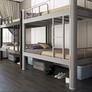 Heavy Duty Steel Bunk Bed Double Layer Metal Frame for Factory Employee Dormitory